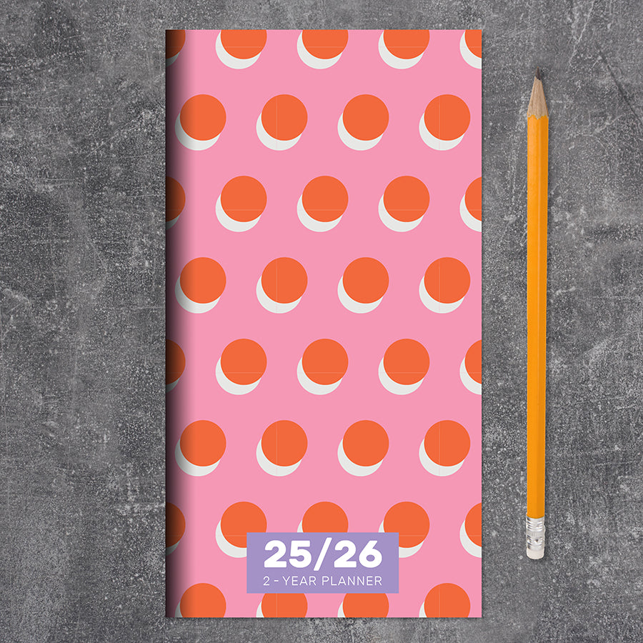 2025-2026 Pink Orange Crush Small Monthly Pocket Planner