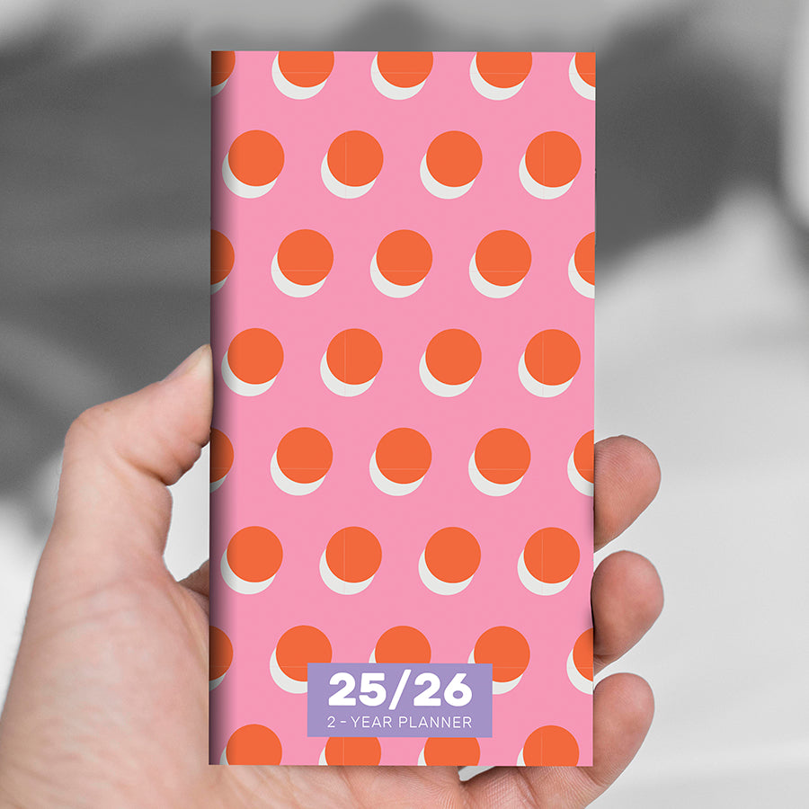 2025-2026 Pink Orange Crush Small Monthly Pocket Planner