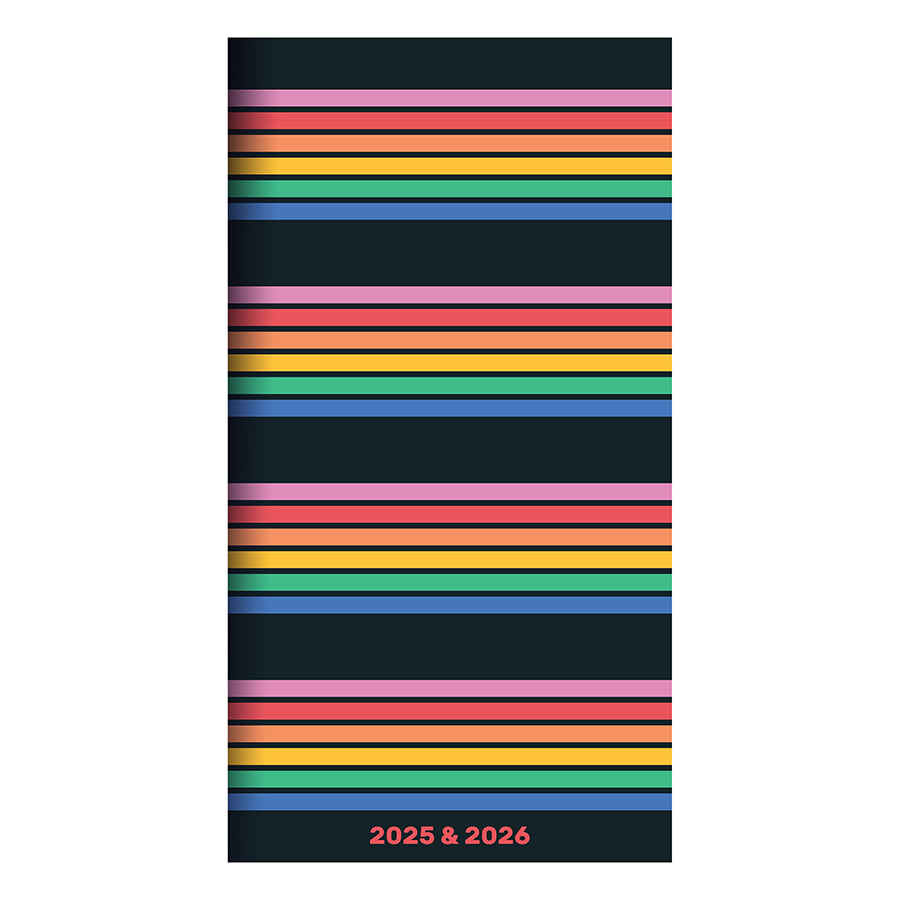 **FINAL SALE** 2025-2026 Retro Stripe Small Monthly Pocket Planner