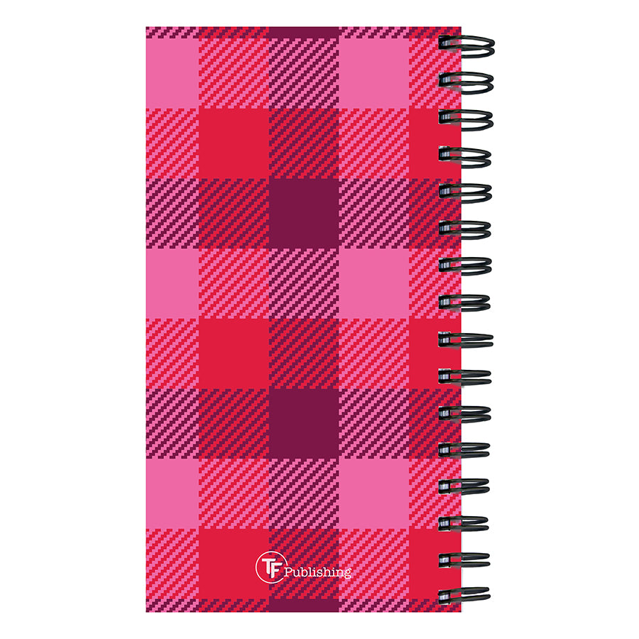 2025 Pink Plaid Small Weekly Monthly Planner