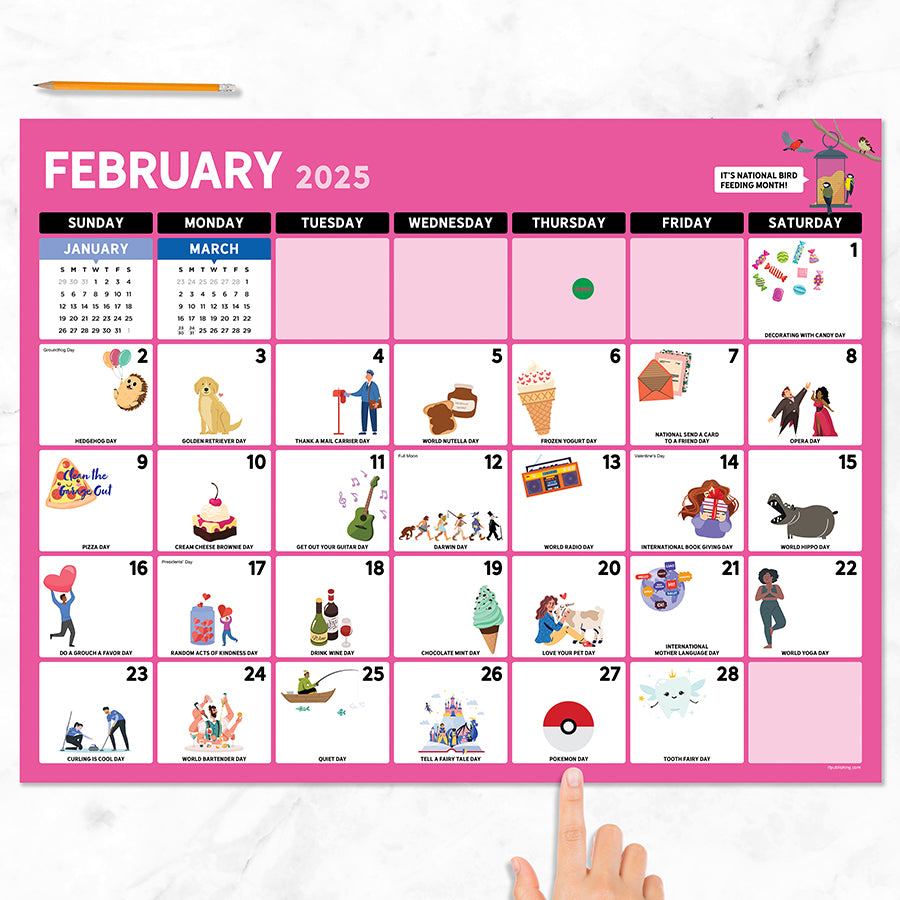 2025 Every Day's A Holiday Large Desk Pad Monthly Blotter Calendar - 0