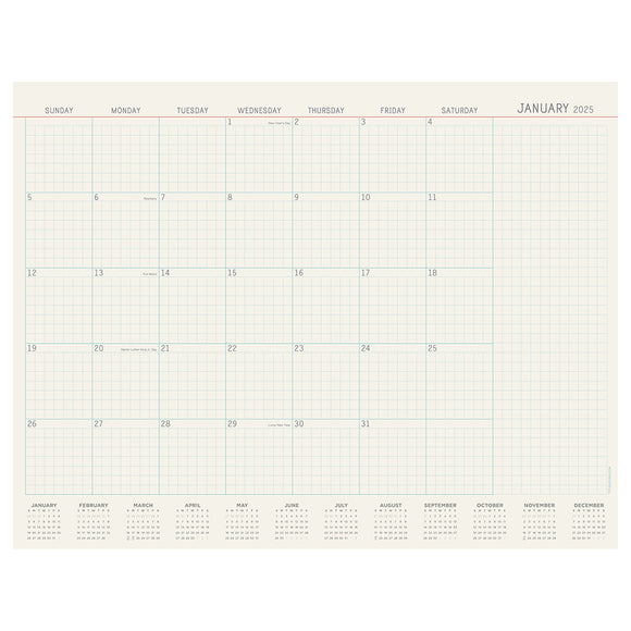 2025 Vintage Professional Large Desk Pad Monthly Blotter Calendar TF