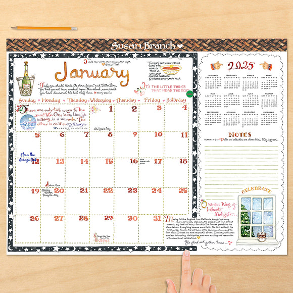 2025 Susan Branch Large Desk Pad Monthly Blotter Calendar TF