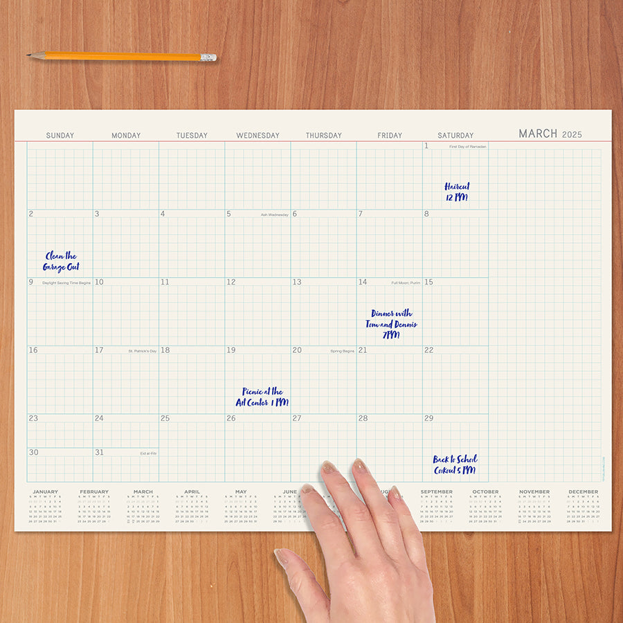 2025 Vintage Professional Medium Desk Pad Monthly Blotter Calendar - 0