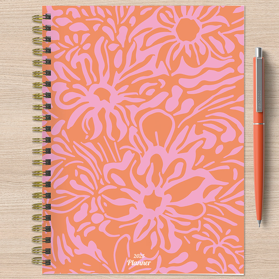 **FINAL SALE** 2025 Happy Hibiscus Medium Weekly Monthly Planner