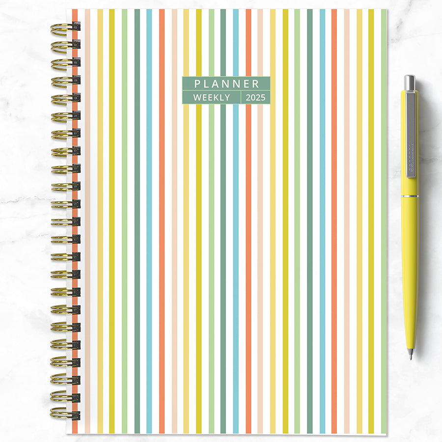 **FINAL SALE**  Malibu Stripes Medium Weekly Monthly Planner