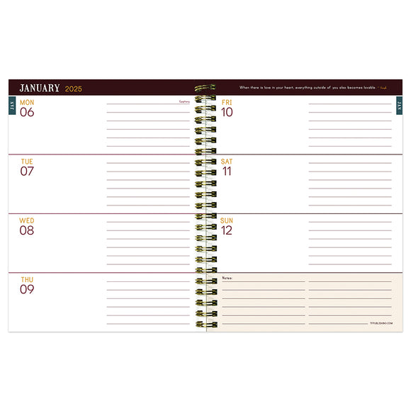 2025 Emerald Edition Medium Weekly Monthly Planner TF Publishing