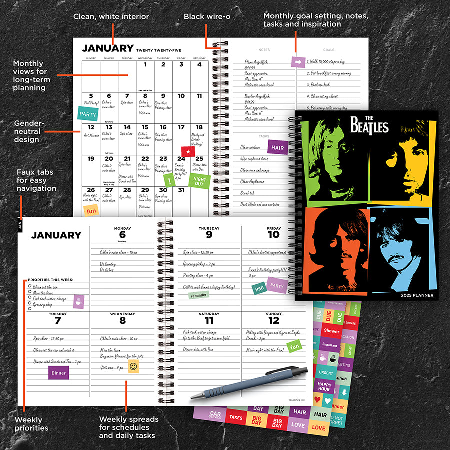 **FINAL SALE**  The Beatles Medium Weekly Monthly Planner - 0