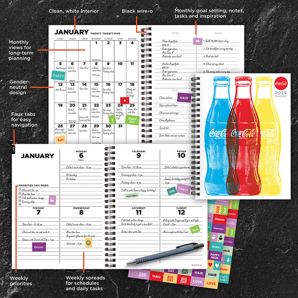 2025 CocaCola Medium Weekly Monthly Planner TF Publishing