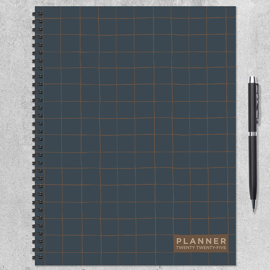 **FINAL SALE** 2025 Navy Grid Space Large Weekly Monthly Planner