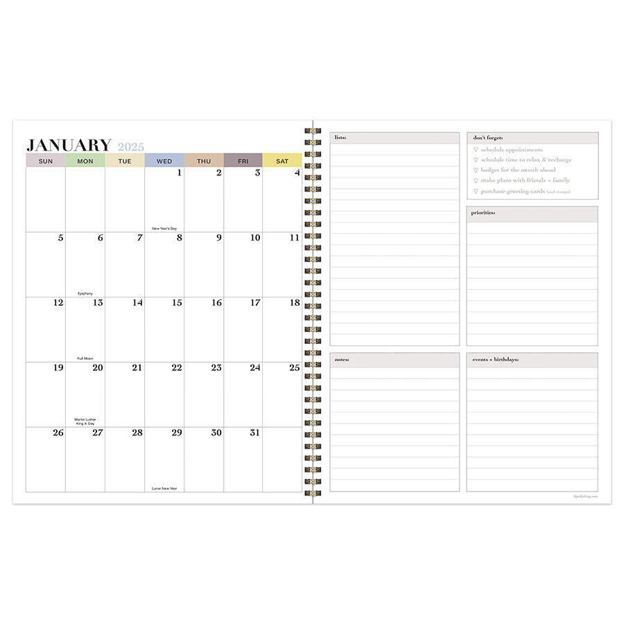 2025 Harper Blue Large Weekly Monthly Planner