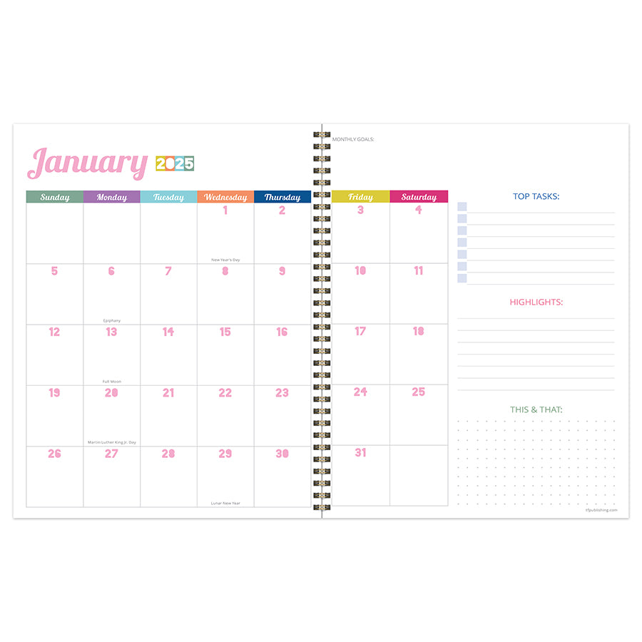 2025 Cobalt Dots Large Weekly Monthly Planner