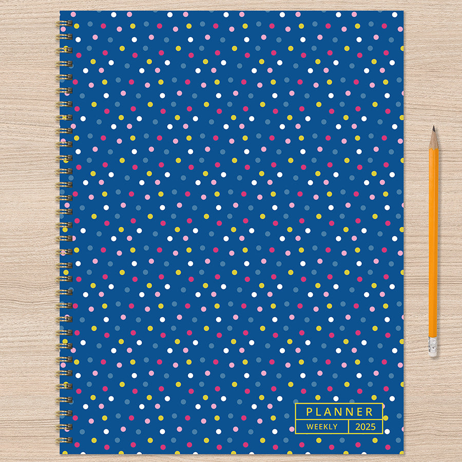 **FINAL SALE** 2025 Cobalt Dots Large Weekly Monthly Planner