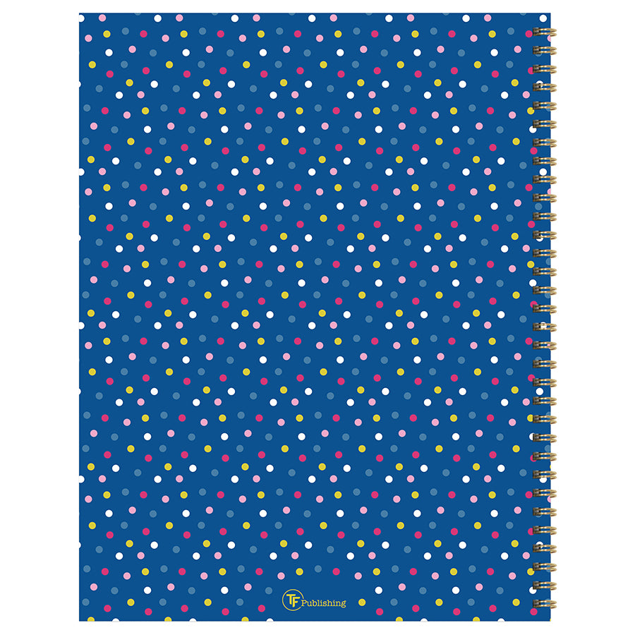 2025 Cobalt Dots Large Weekly Monthly Planner