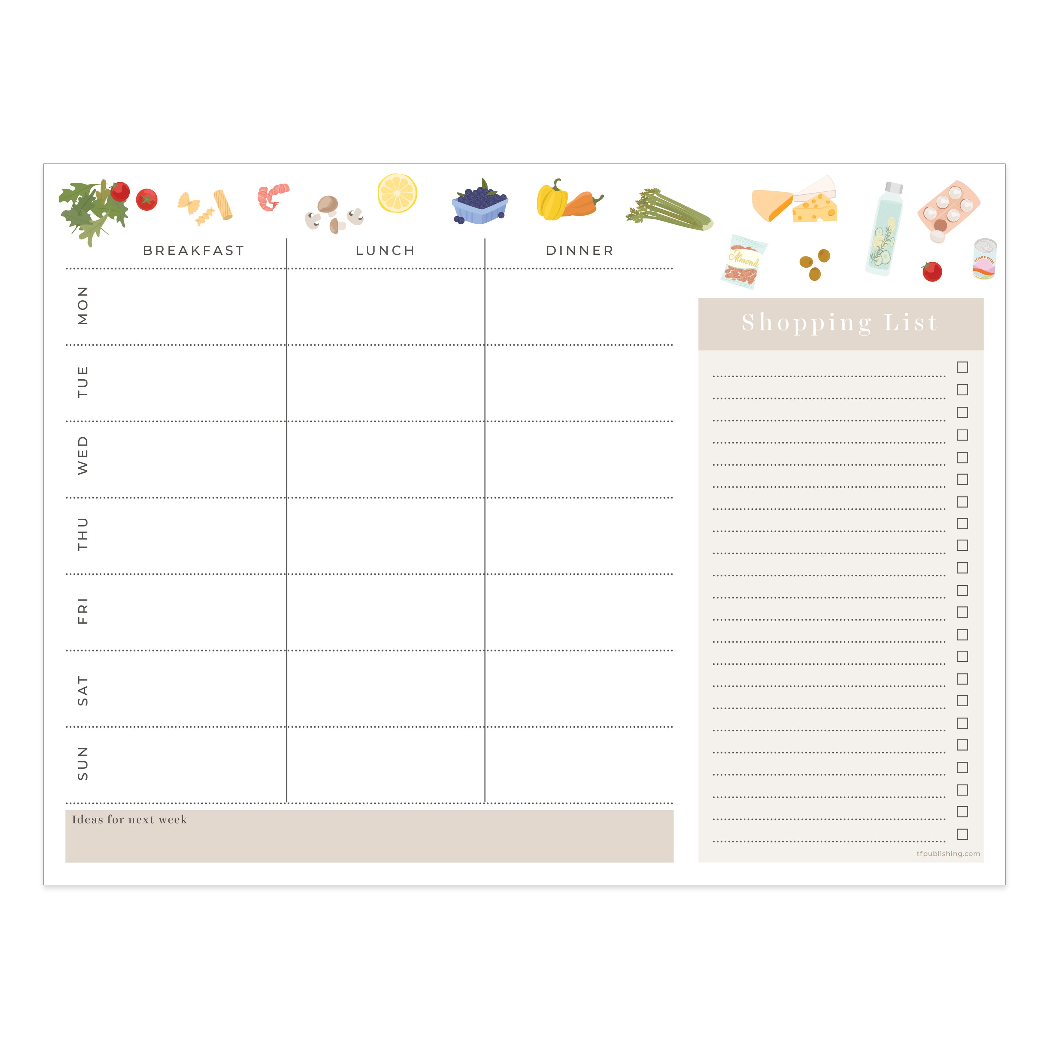 Everyday Essentials Meals & Grocery Planning Pad