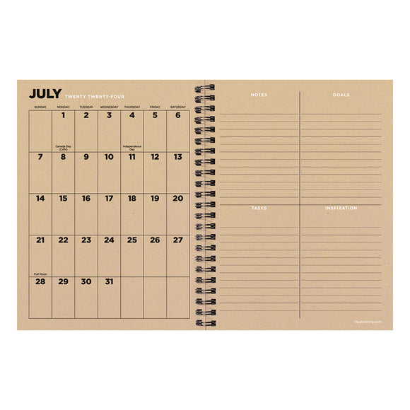 July 2024 June 2025 Aspen Trees Medium Weekly Monthly Planner TF