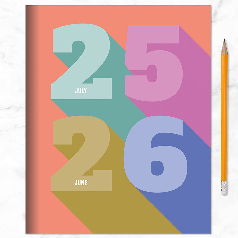 July 2025 - June 2026 Big Bold Medium Monthly Planner