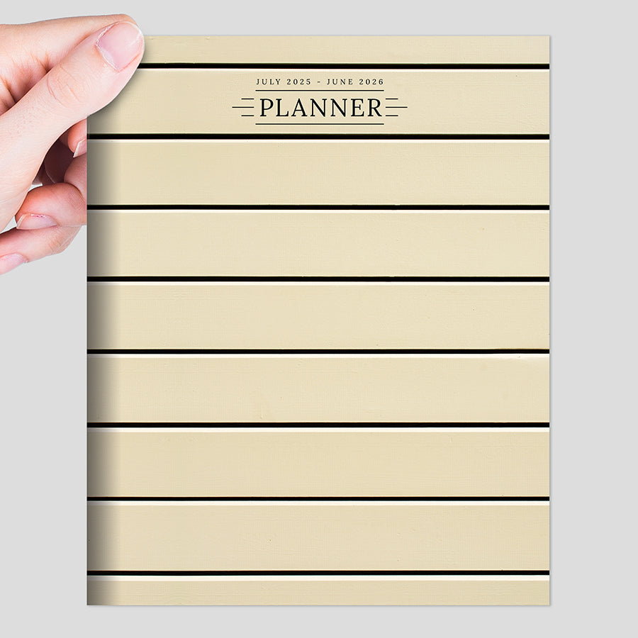 July 2025 - June 2026 Ebony and Ivory Medium Monthly Planner