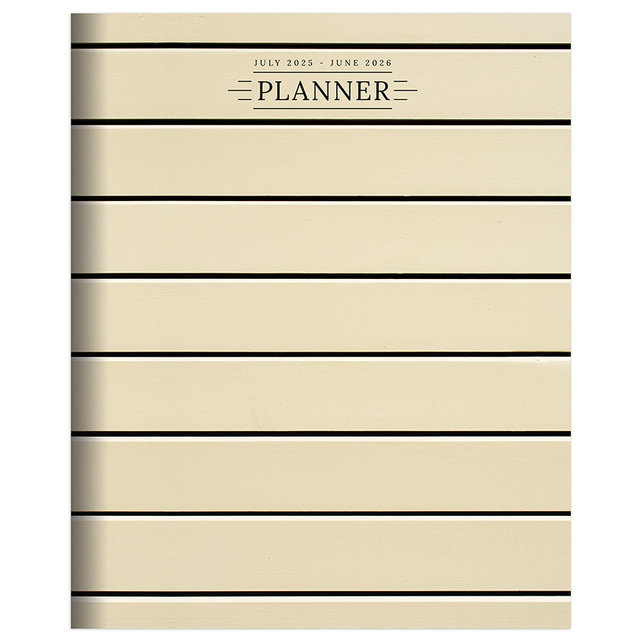 July 2025 - June 2026 Ebony and Ivory Medium Monthly Planner