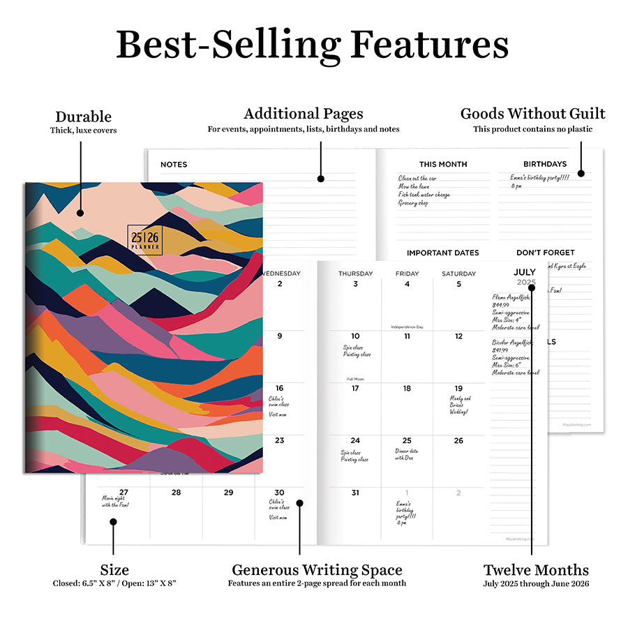 July 2025 - June 2026 Peaks and Valleys Medium Monthly Planner