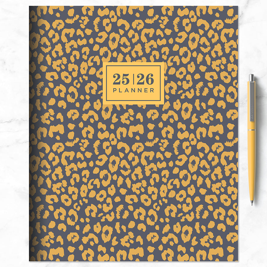 July 2025 - June 2026 Lovely Leopard Large Monthly Planner