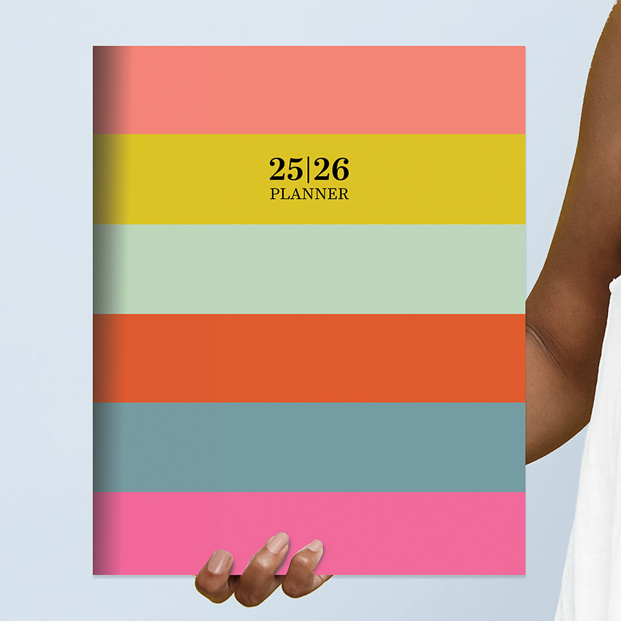 July 2025 - June 2026 Super Stripe Large Monthly Planner - 0