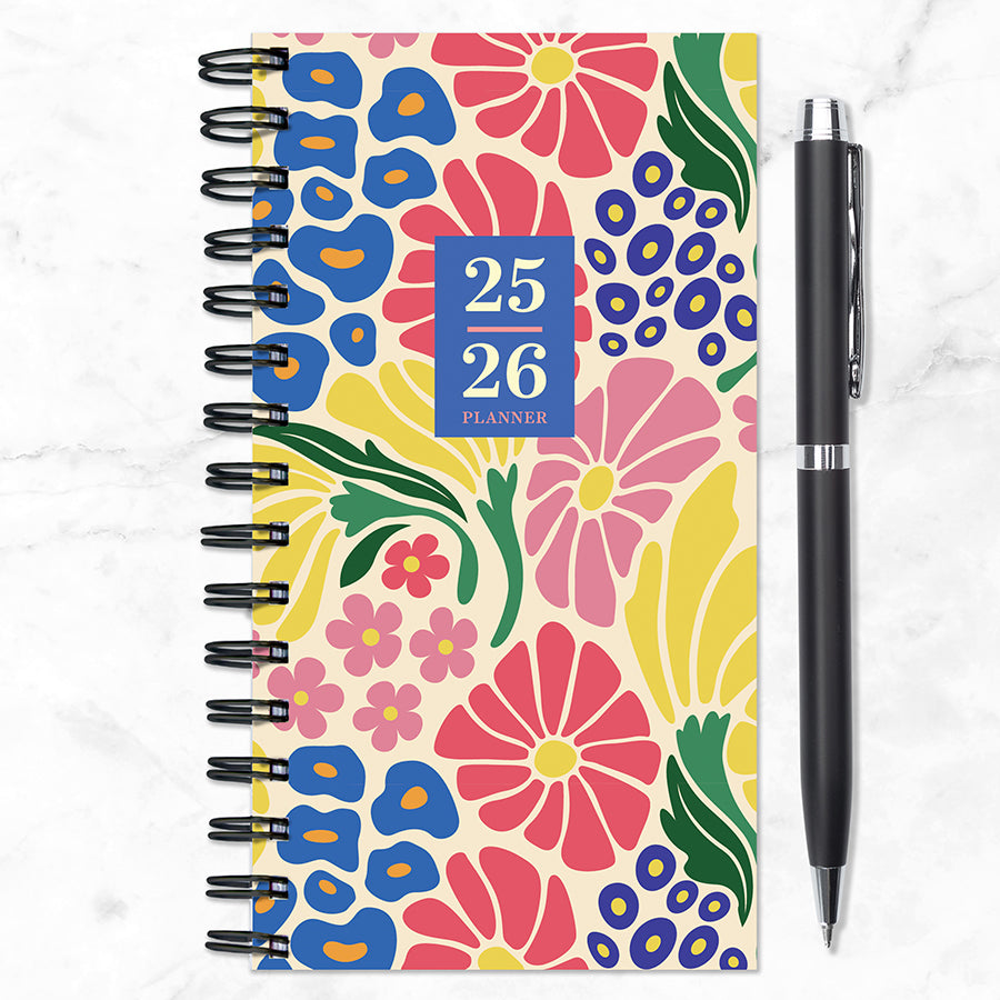 July 2025 - June 2026 Floral Medley Small Weekly Monthly Planner