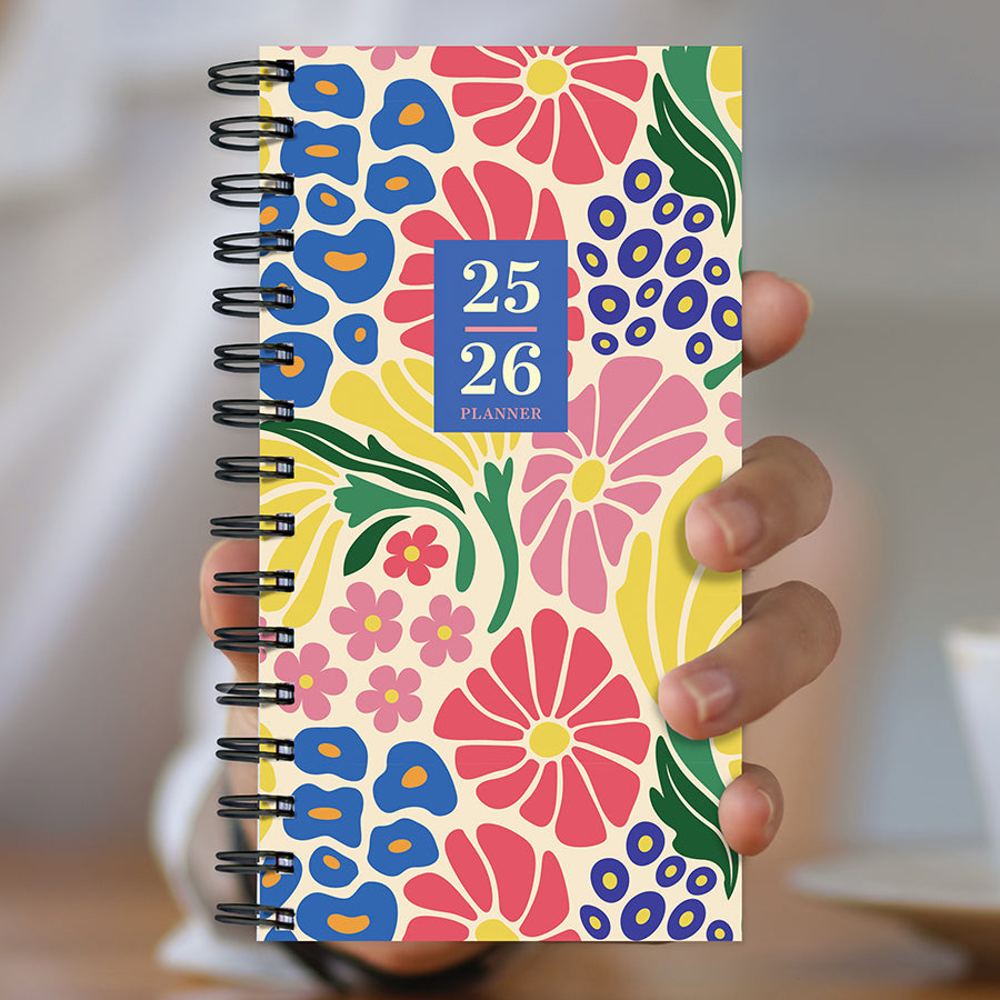 July 2025 - June 2026 Floral Medley Small Weekly Monthly Planner