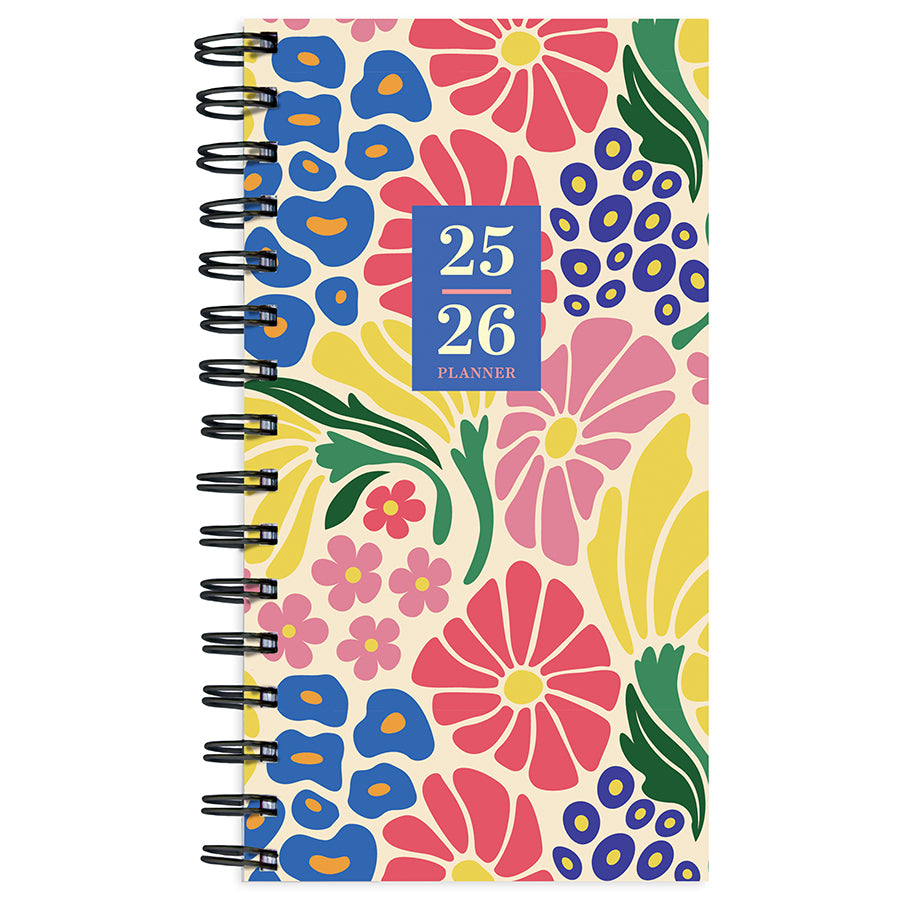 July 2025 - June 2026 Floral Medley Small Weekly Monthly Planner