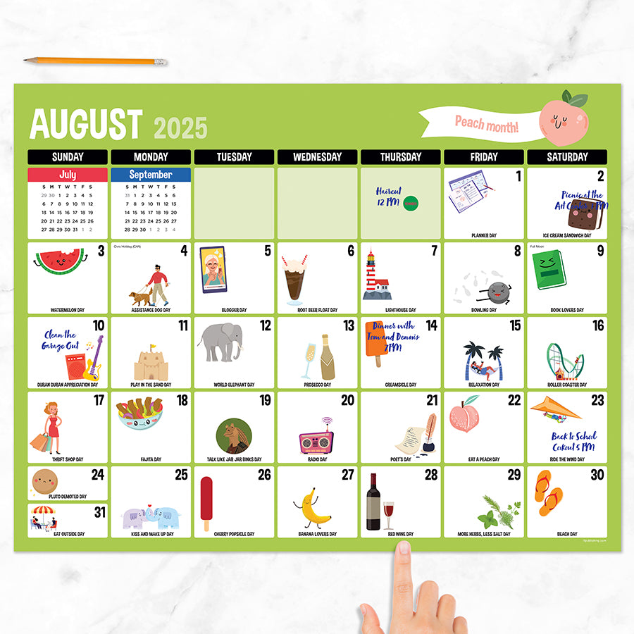 July 2025 - June 2026 Every Day's A Holiday Large Desk Pad Monthly Blotter Calendar