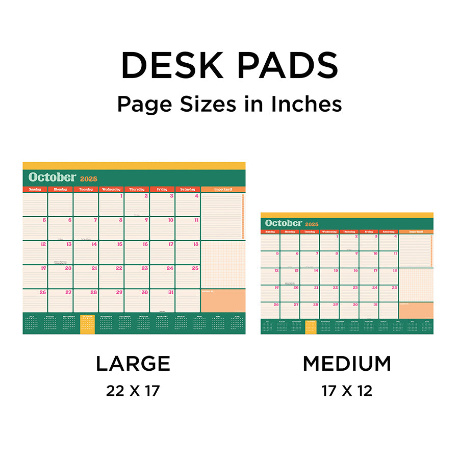 July 2025 - June 2026 Sherbert Large Desk Pad Monthly Blotter Calendar