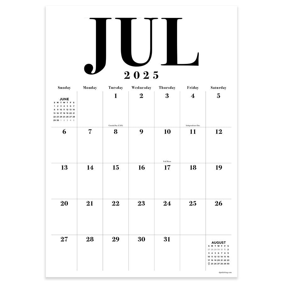 July 2025 - June 2026 Medium Art Poster Wall Calendar