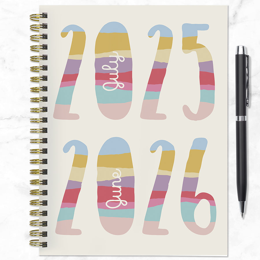 July 2025 - June 2026 Jolly Good Year Medium Weekly Monthly Planner