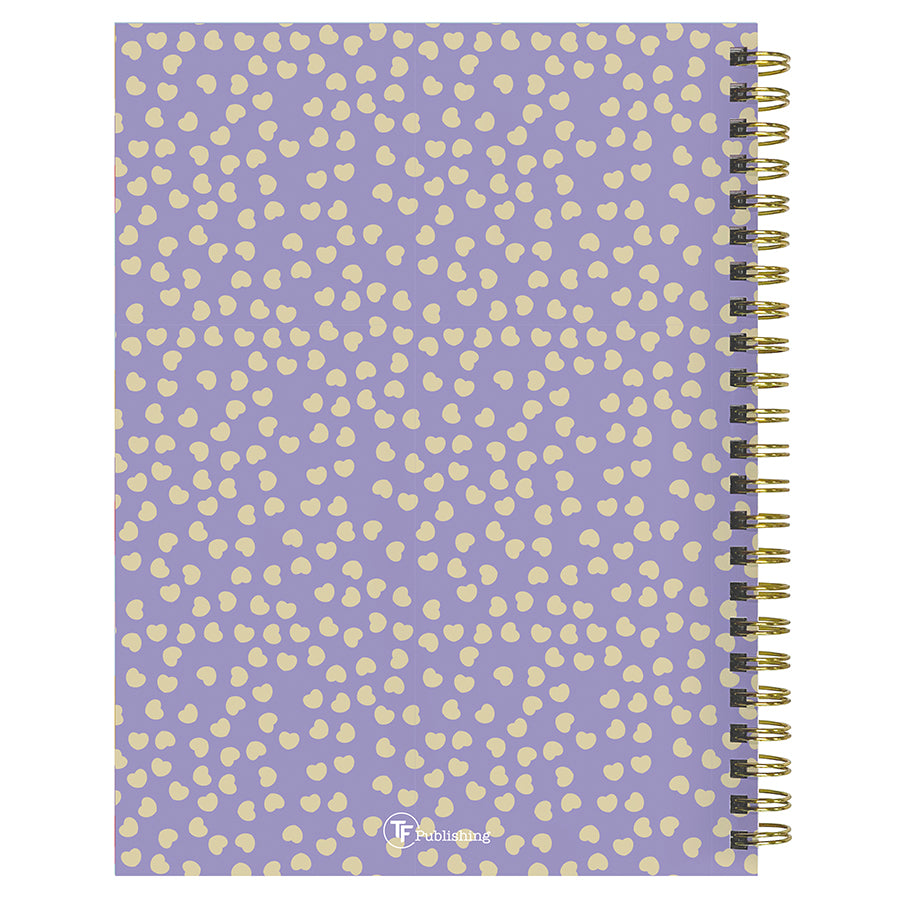 July 2025 - June 2026 Purple Polka Medium Weekly Monthly Planner