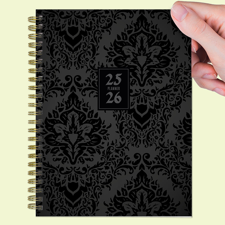 July 2025 - June 2026 Black Velvet Medium Weekly Monthly Planner - 0