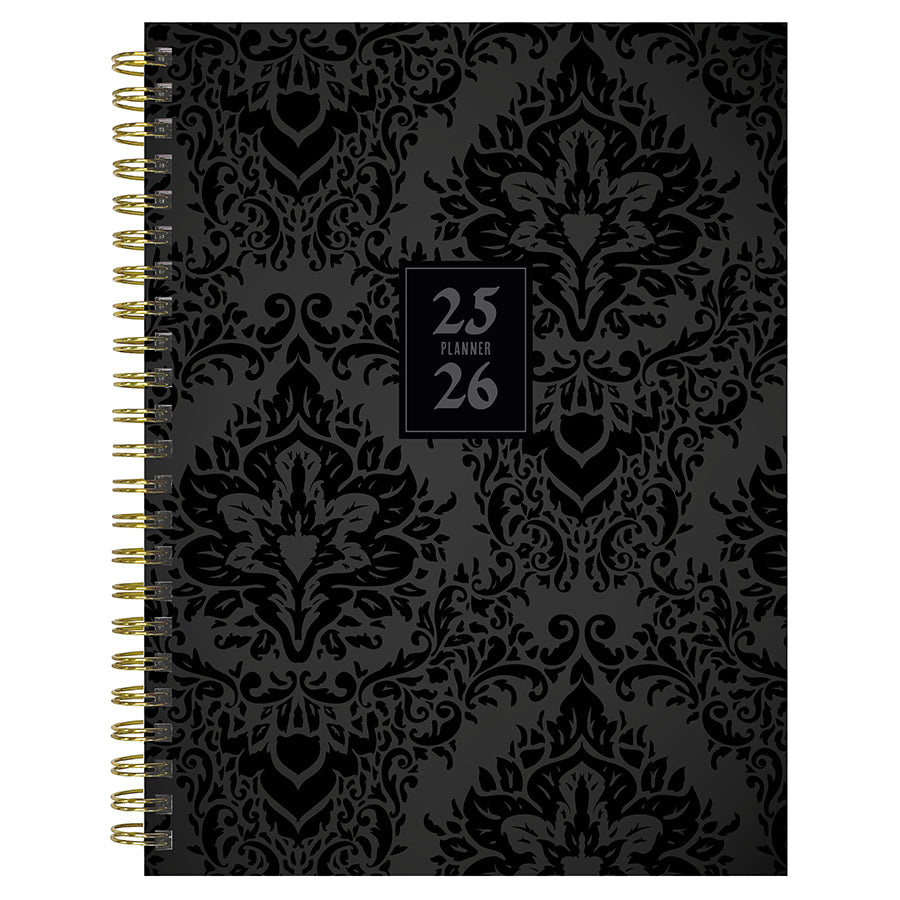 July 2025 - June 2026 Black Velvet Medium Weekly Monthly Planner