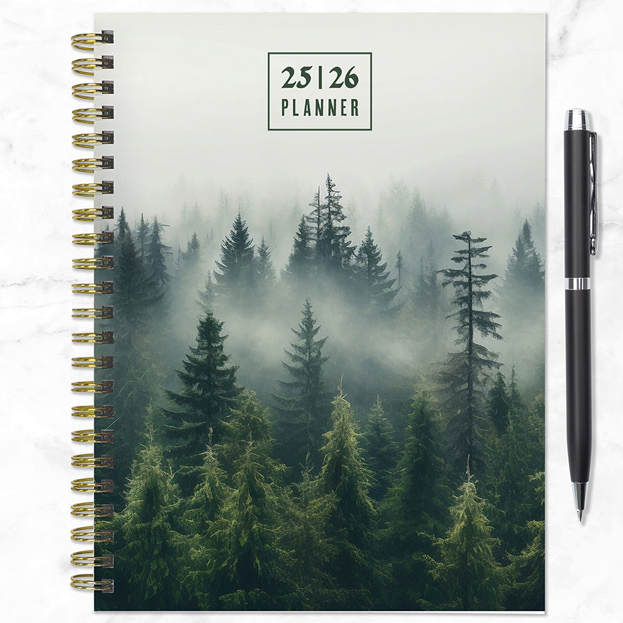 July 2025 - June 2026 Mystic Forest Medium Weekly Monthly Planner