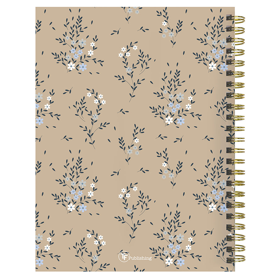 July 2025 - June 2026 Rustic Floral Medium Weekly Monthly Planner