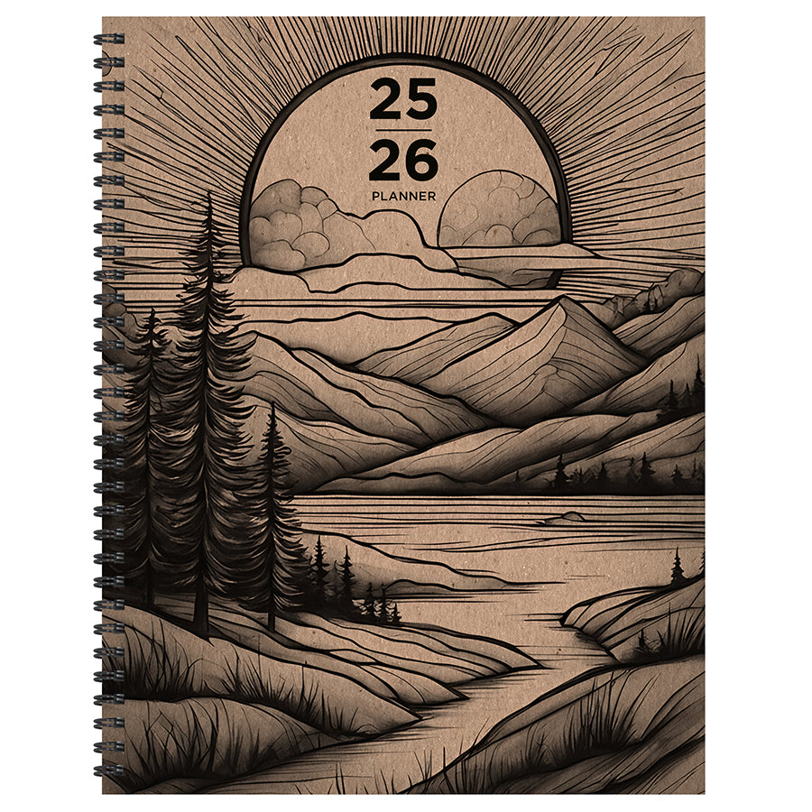 July 2025 - June 2026 Into the Wild Large Weekly Monthly Planner