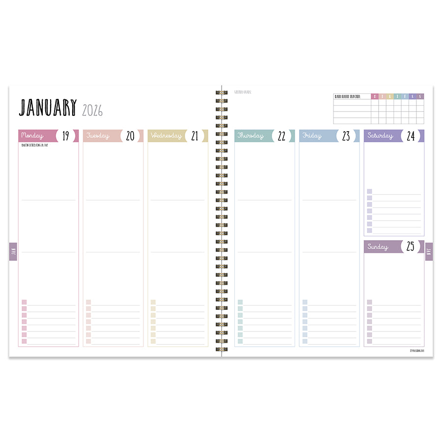 July 2025 - June 2026 Biggest Blooms Large Weekly Monthly Planner