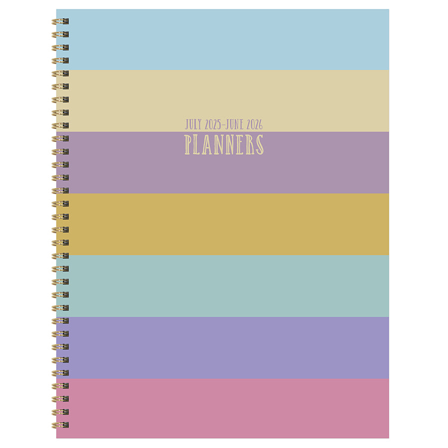 July 2025 - June 2026 Striped Down Large Weekly Monthly Planner