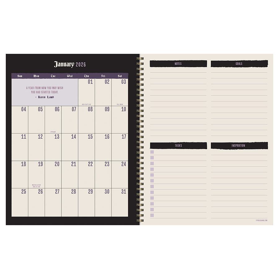 July 2025 - June 2026 Gwen Plaid Large Weekly Monthly Planner