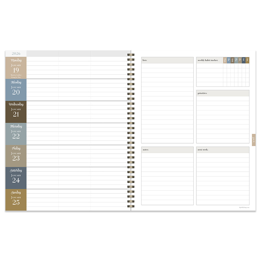 July 2025 - June 2026 Fleur de Lis Large Weekly Monthly Planner