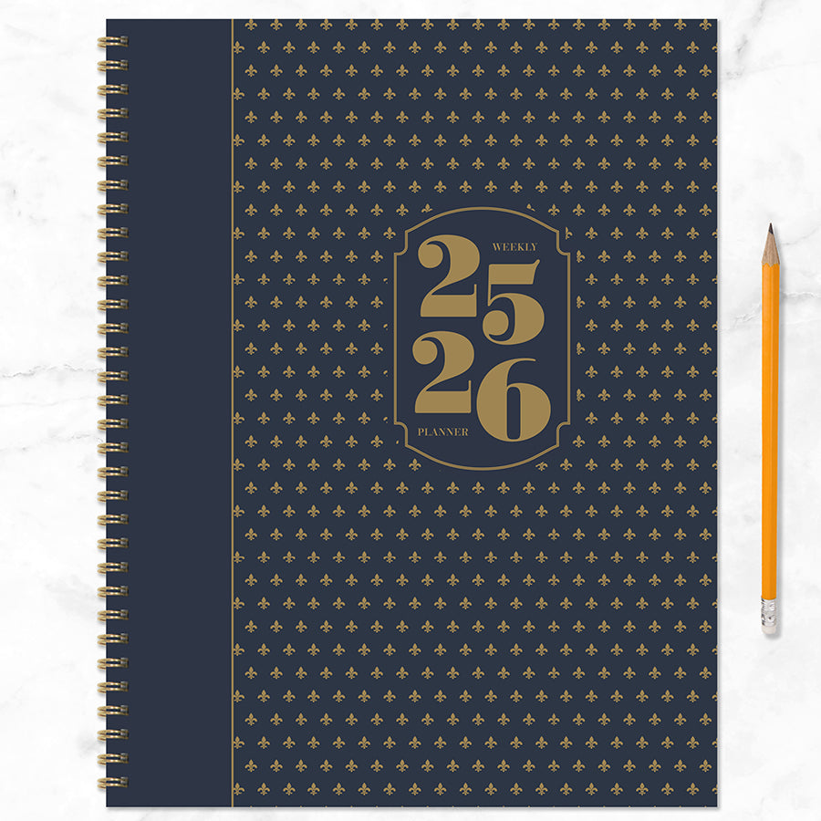 July 2025 - June 2026 Fleur de Lis Large Weekly Monthly Planner