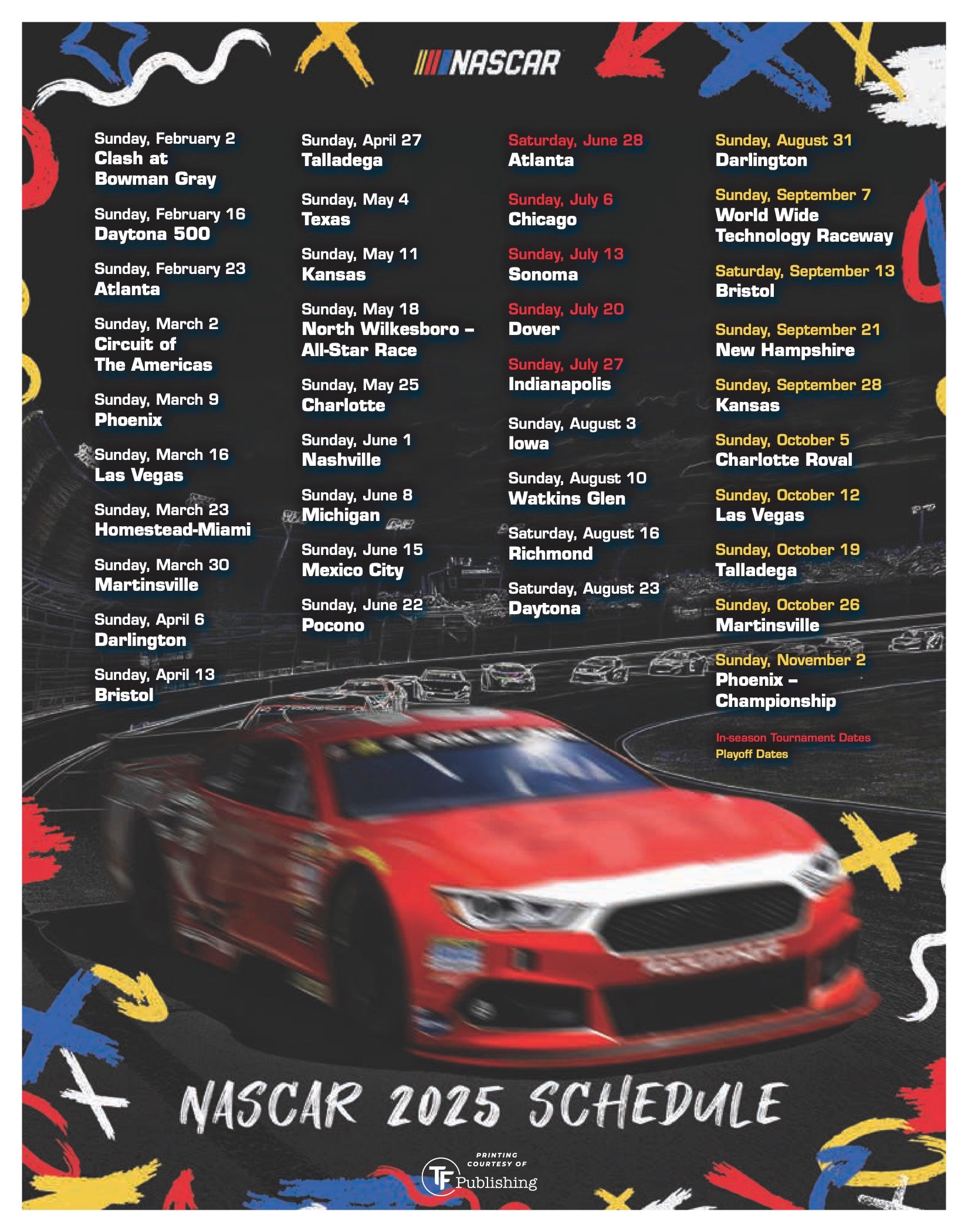 2025 Nascar Schedule Printable Version Conni Zorine