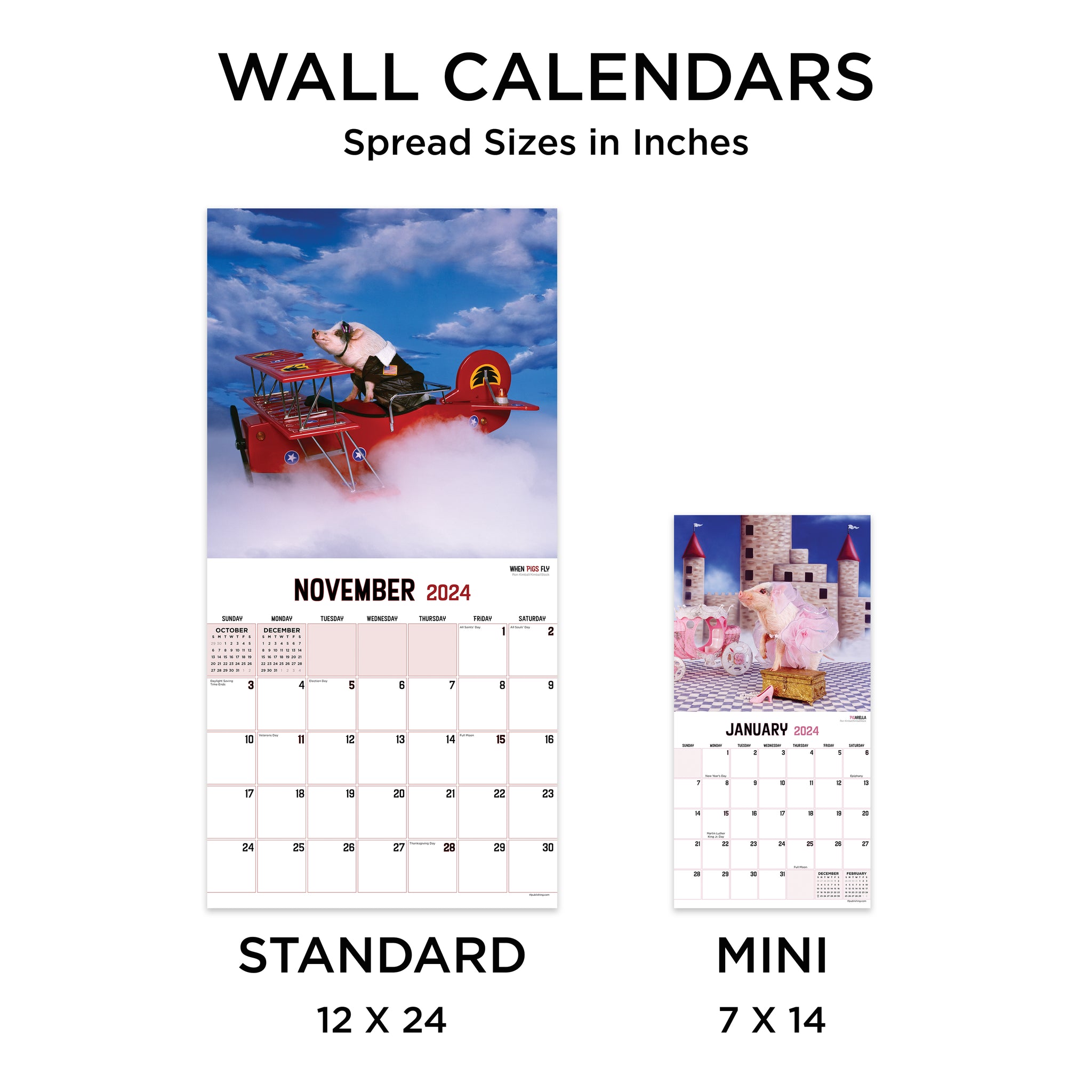 2024 Playful Pigs Wall Calendar TF Publishing Calendars + Planners