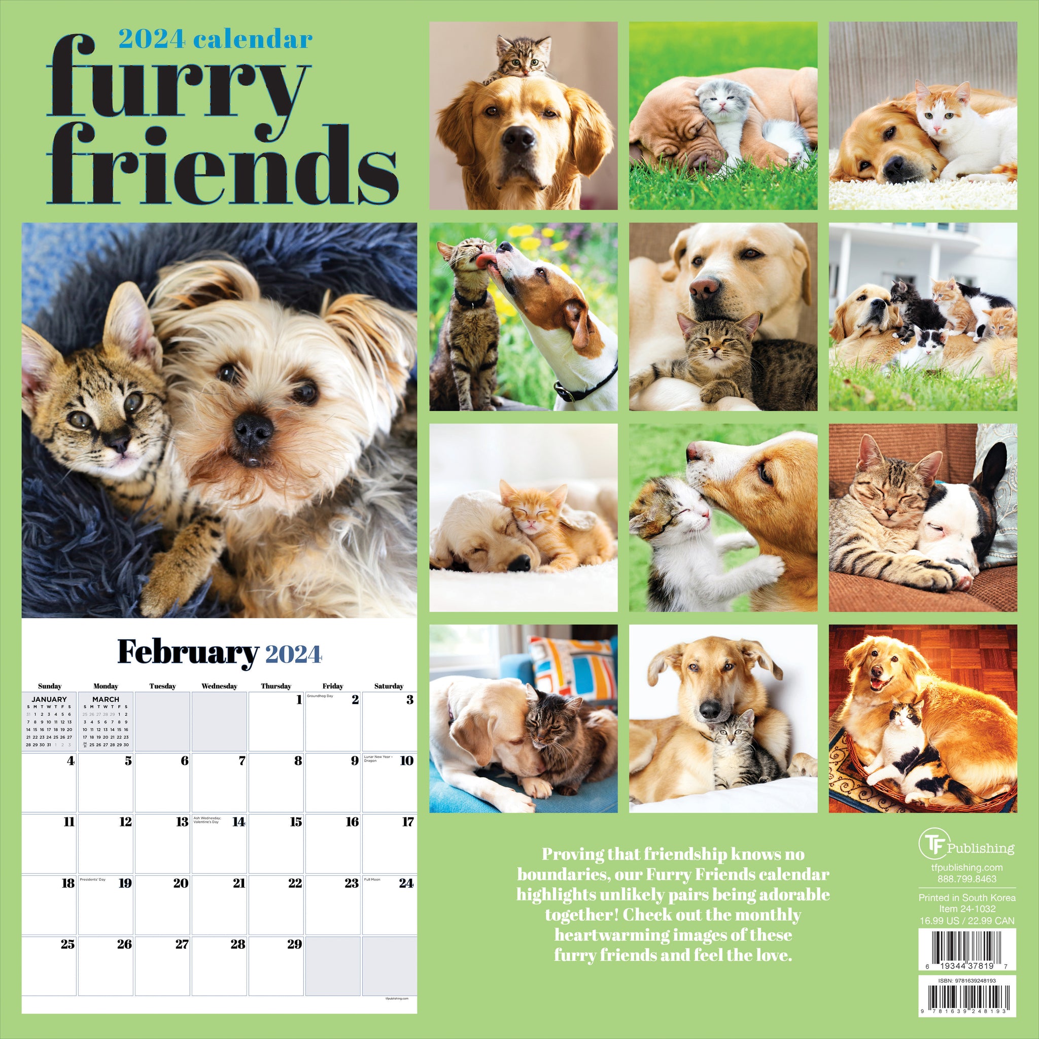 2024 Unlikely Animal Friendship Calendar Binny Cheslie