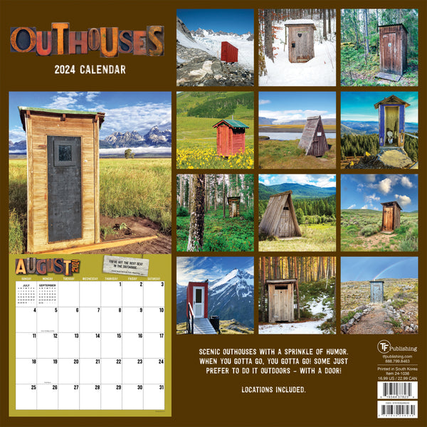 2024 Outhouses Wall Calendar TF Publishing Calendars + Planners