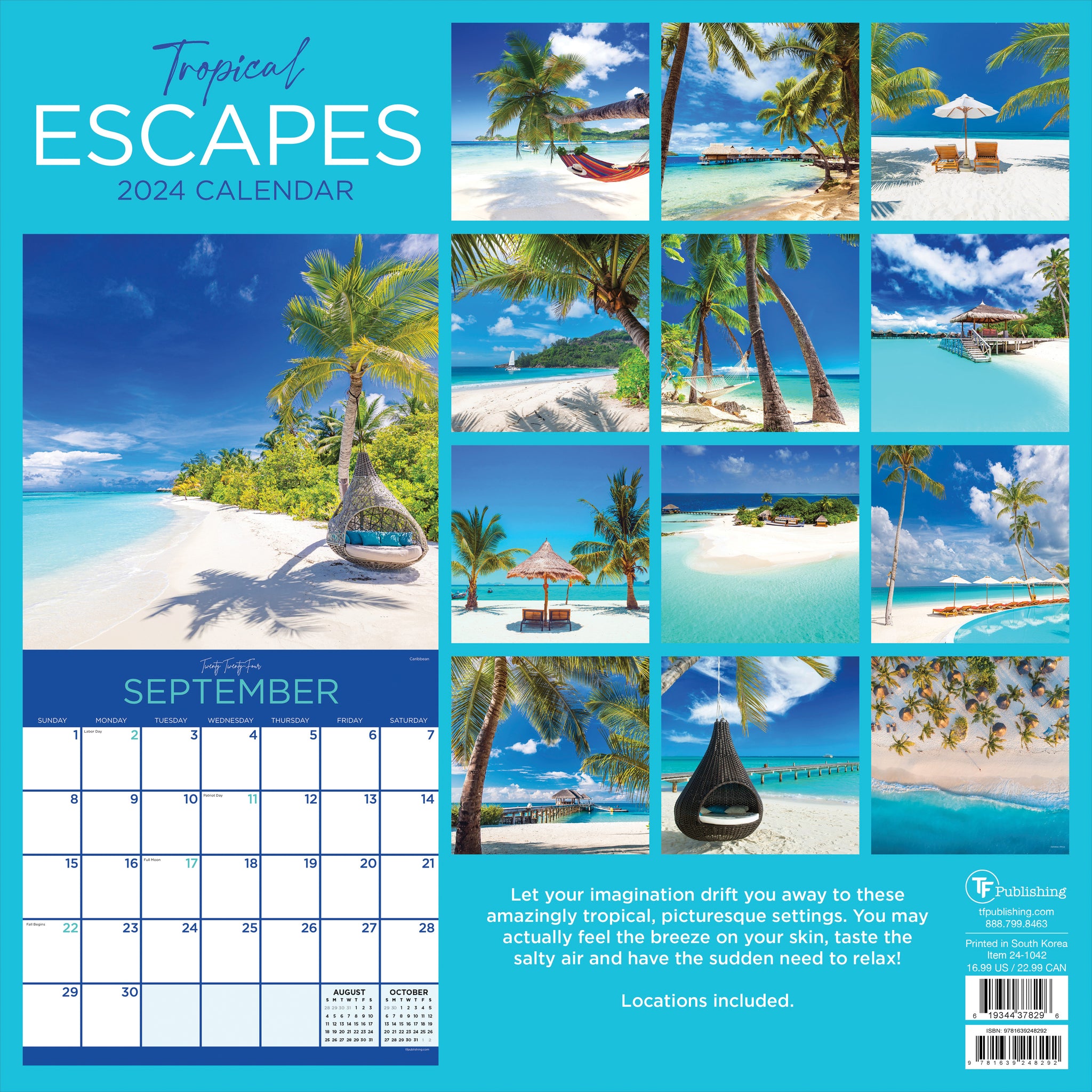 2024 Tropical Escapes Wall Calendar TF Publishing Calendars