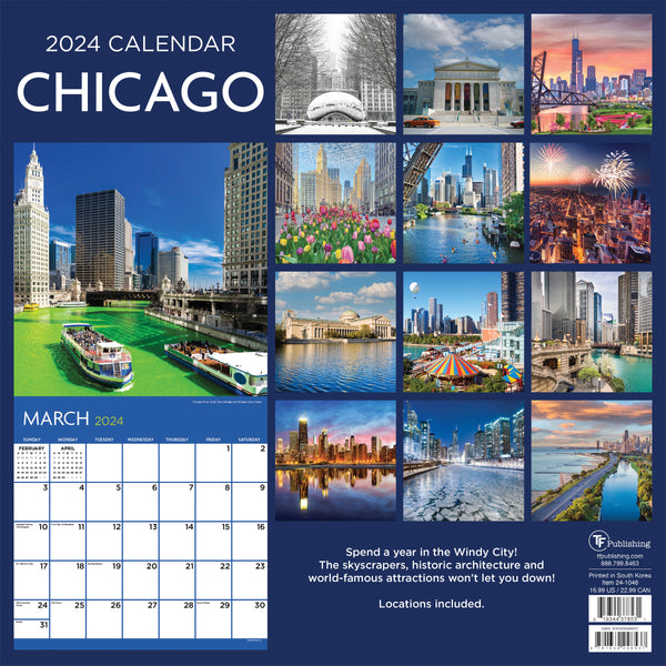 2024 Chicago Wall Calendar TF Publishing Calendars + Planners